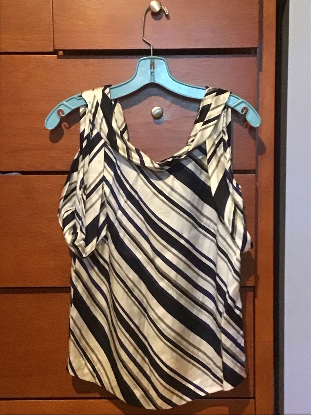 100% silk Jacob Striped Cowl Neck Camisole